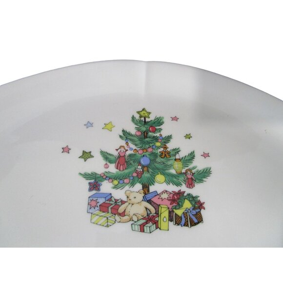 Chip and Dip Tray Happy Holidays Christmas Vintage Tree Pattern Nikko Japan - Picture 7 of 13